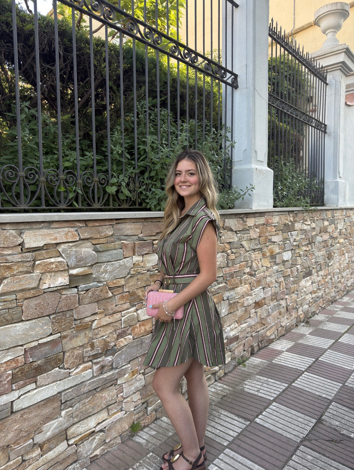 Vestido rayas cinturón