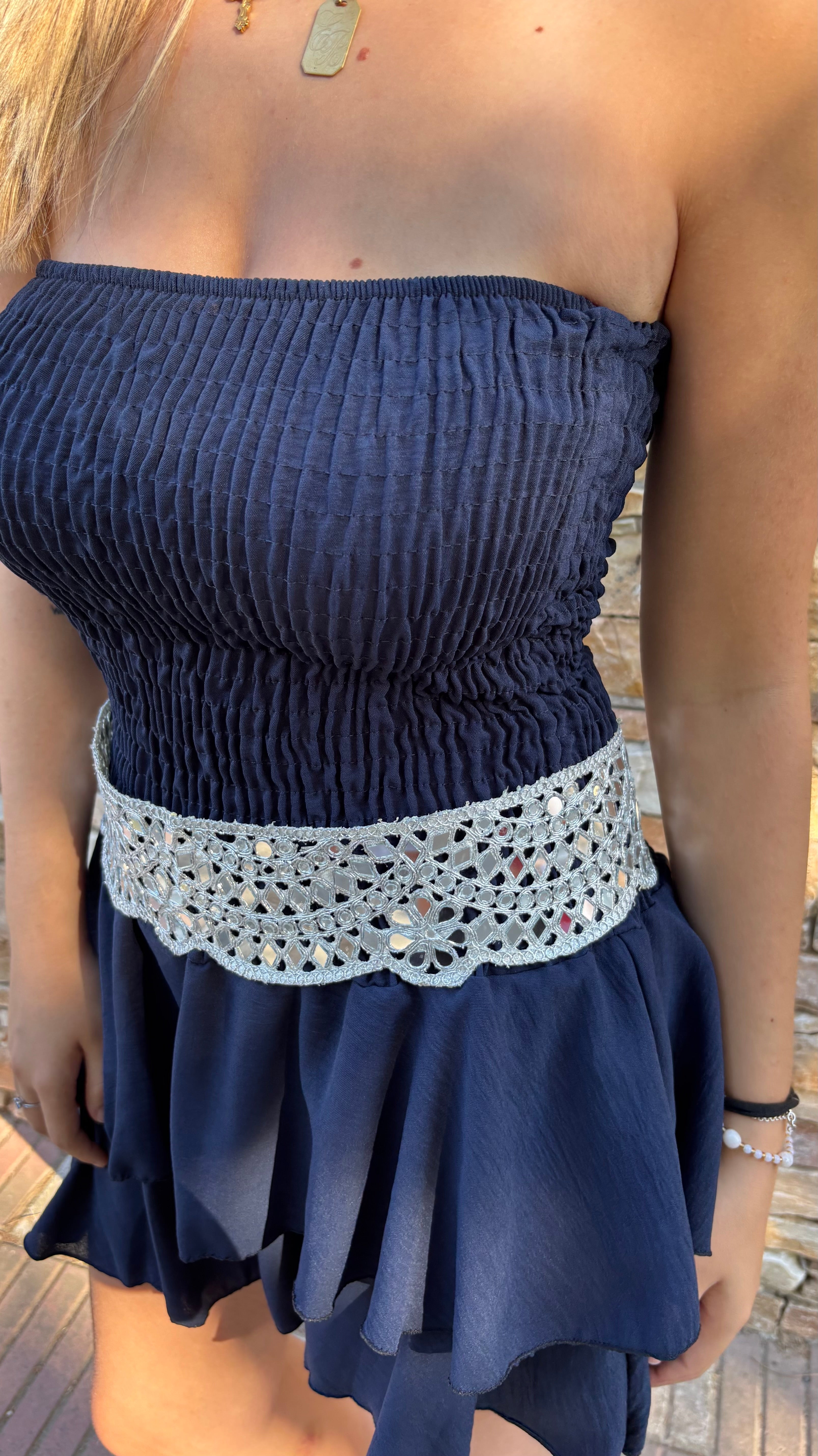 Vestido top fruncido
