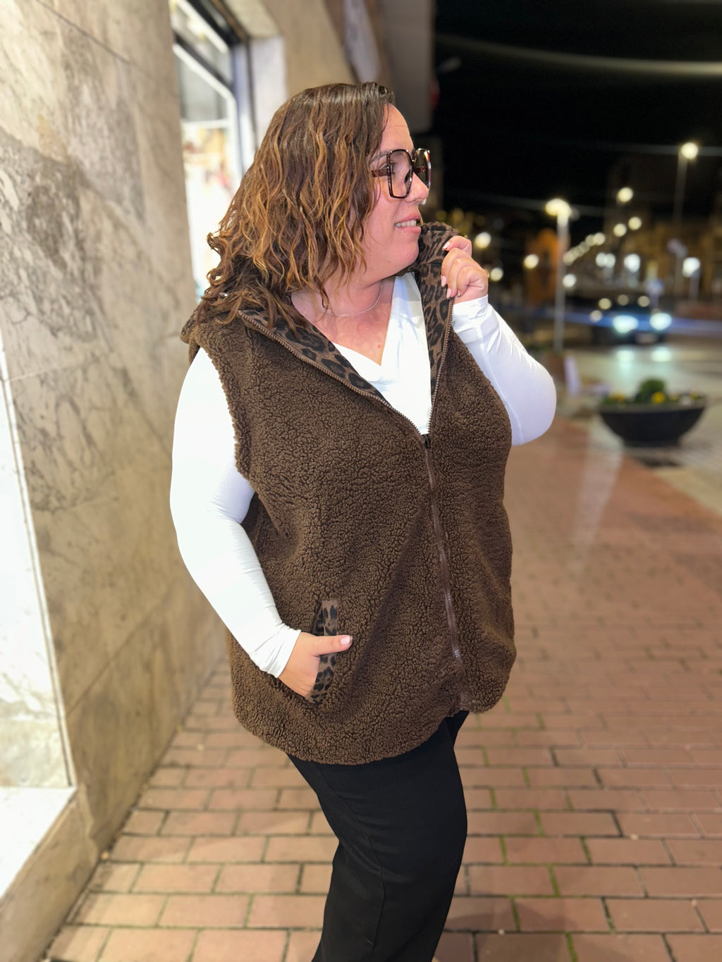 Chaleco reversible animal print