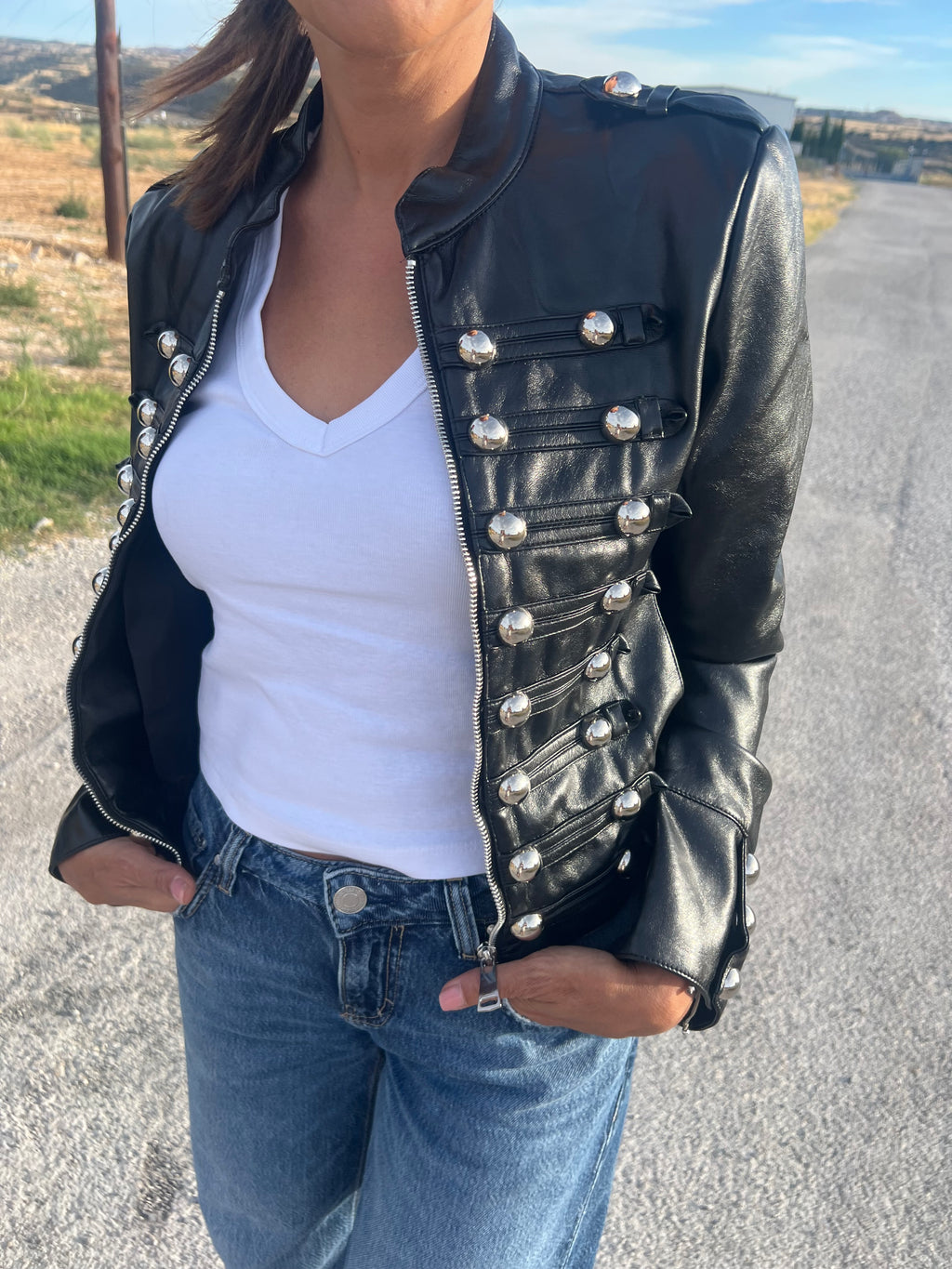 Chaqueta cuero napoleón