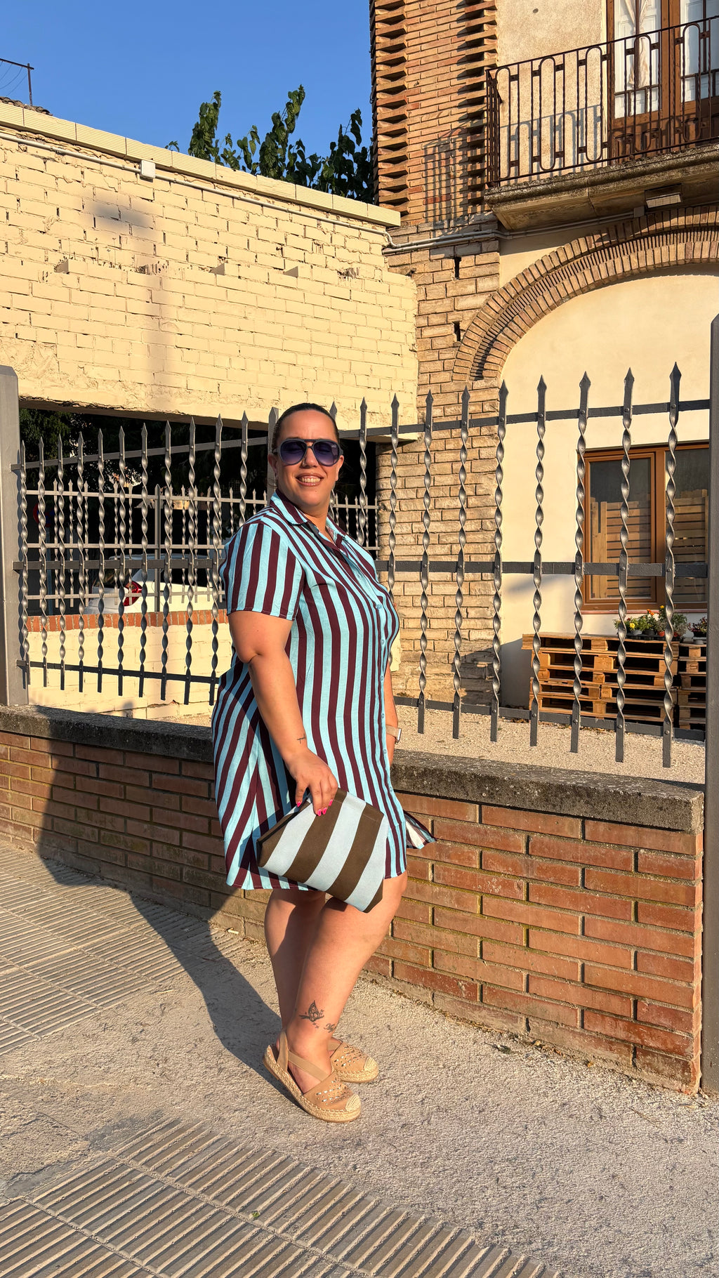 Vestido camisero rayas