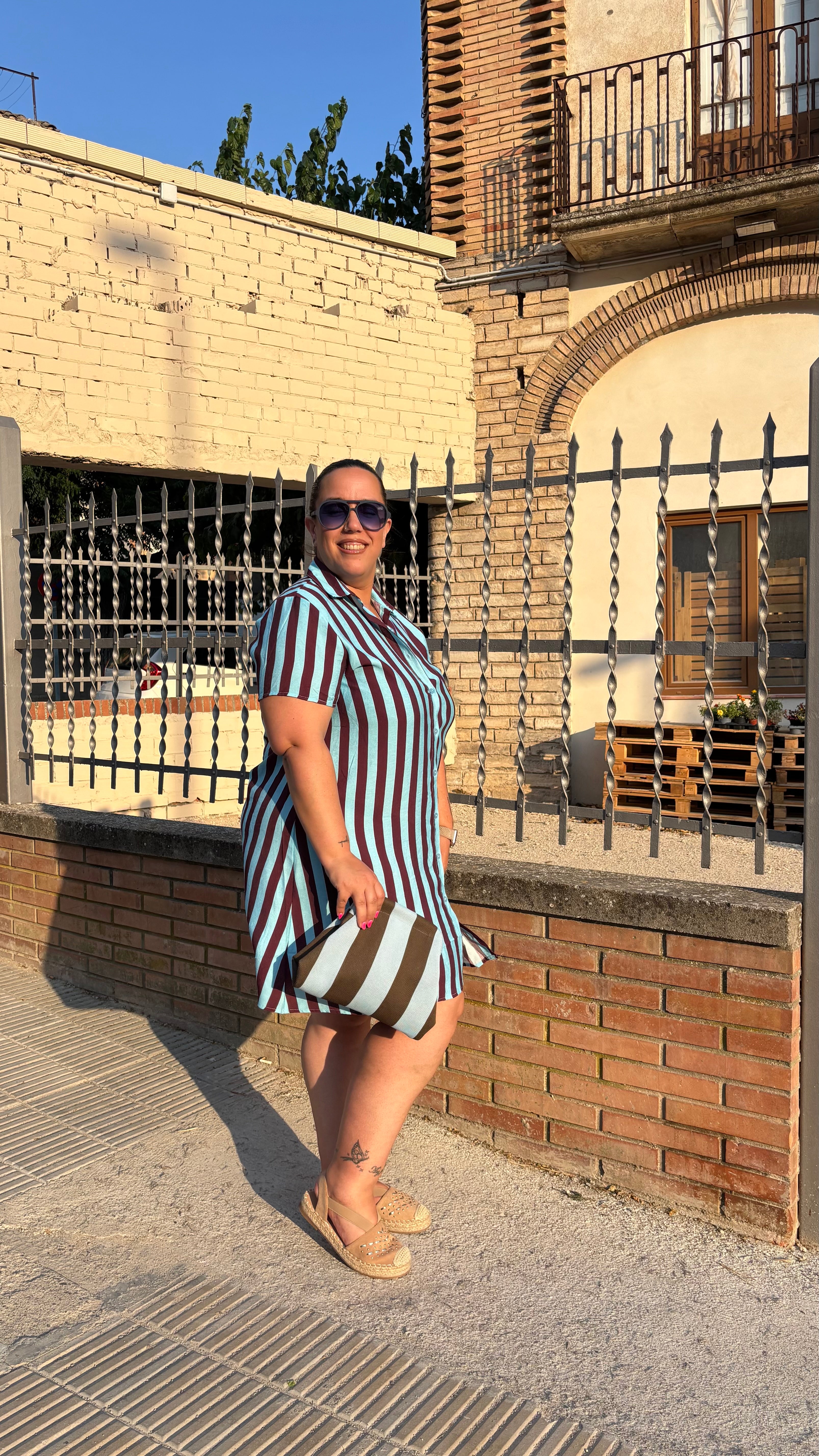 Vestido camisero rayas