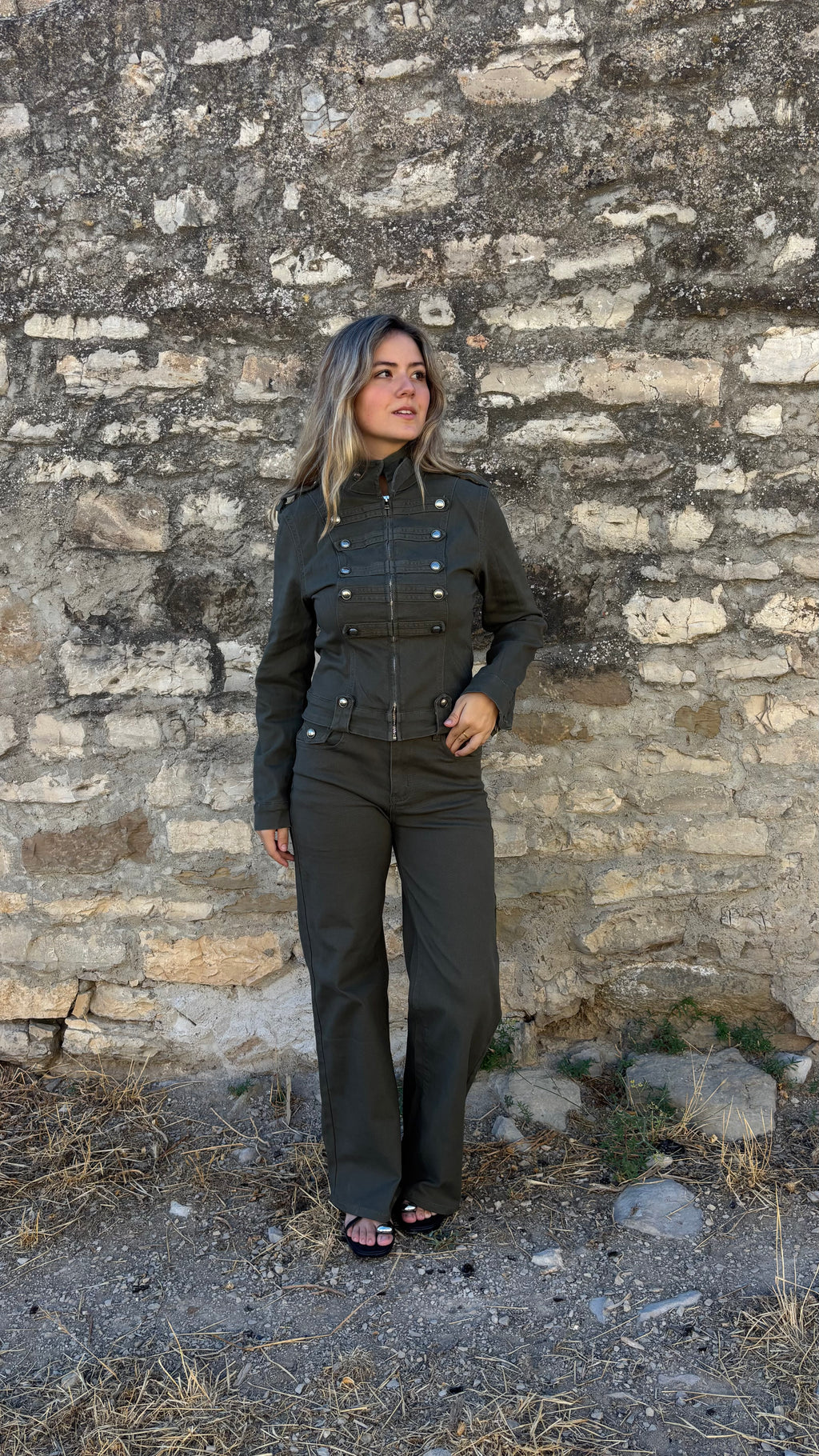 Chaqueta napoleón cremallera