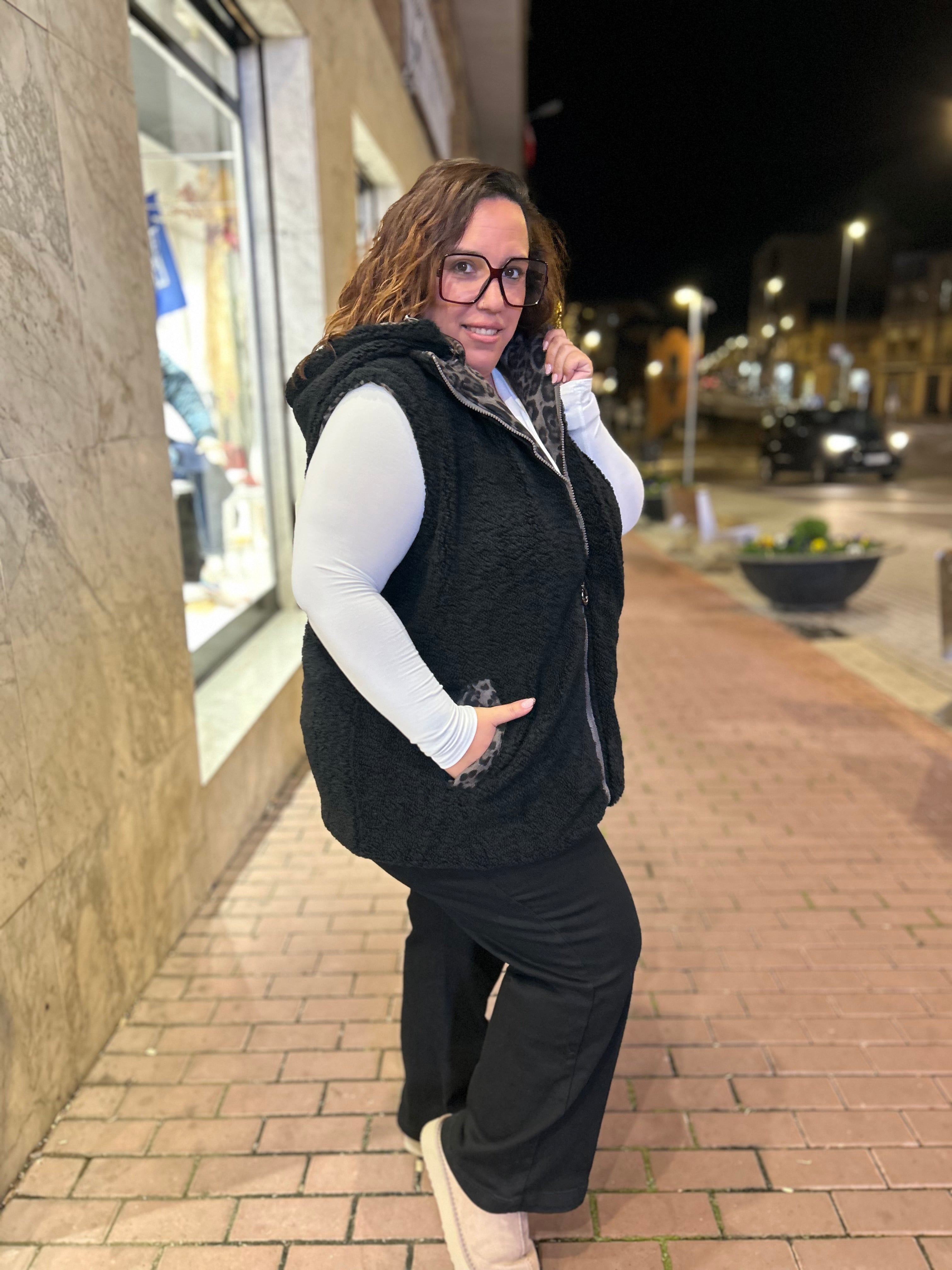 Chaleco reversible animal print