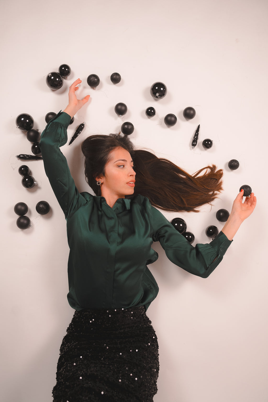 Camisa satinada verde