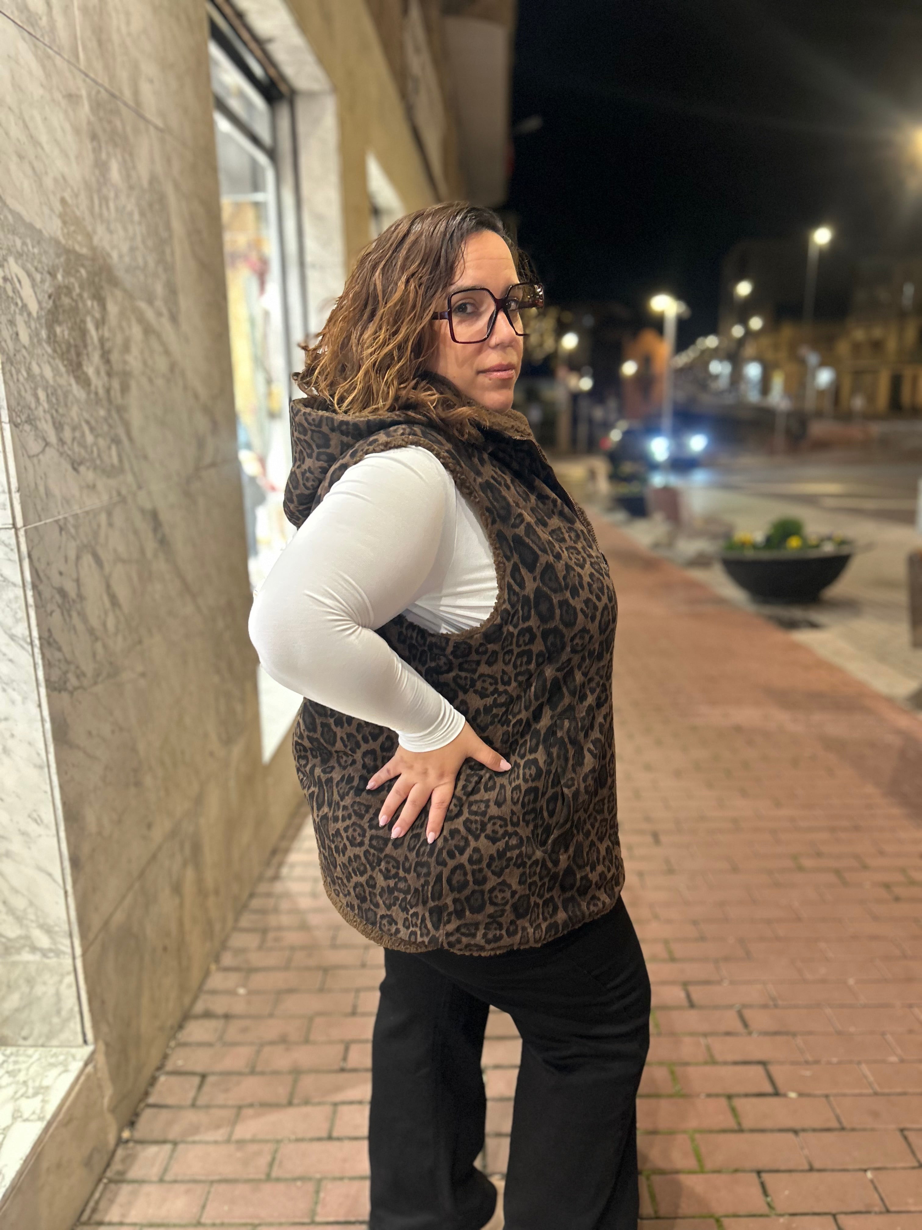 Chaleco reversible animal print