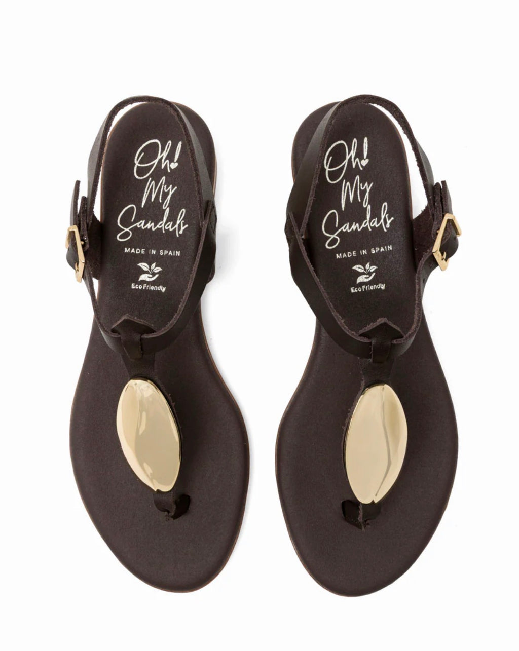 Sandalia marron broche