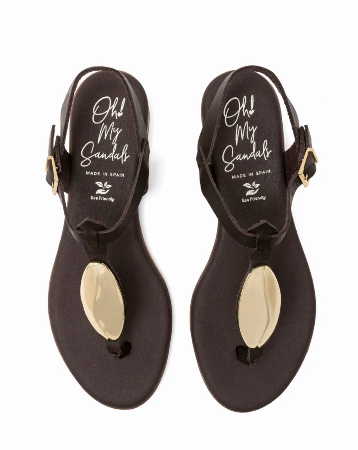 Sandalia marron broche