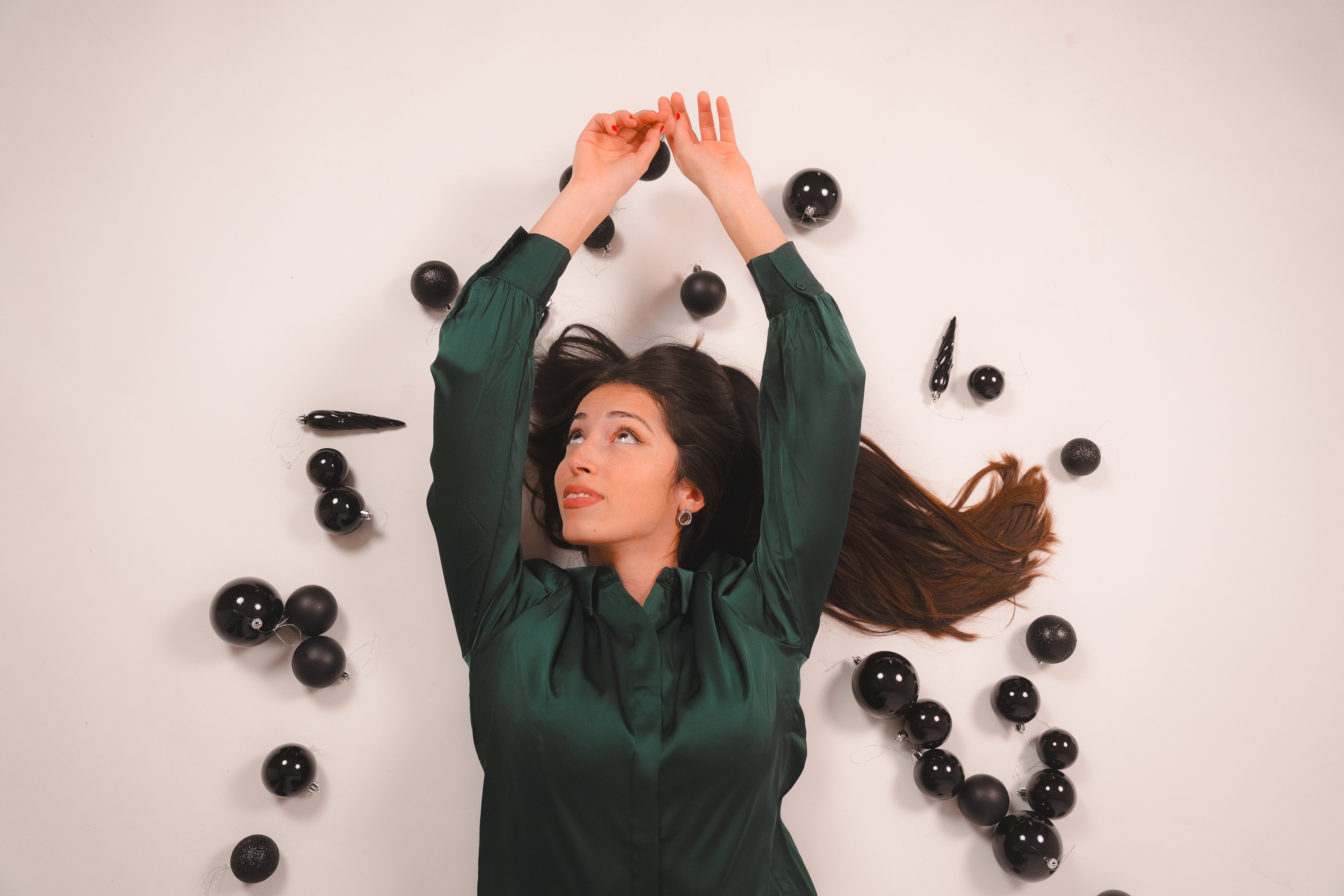 Camisa satinada verde