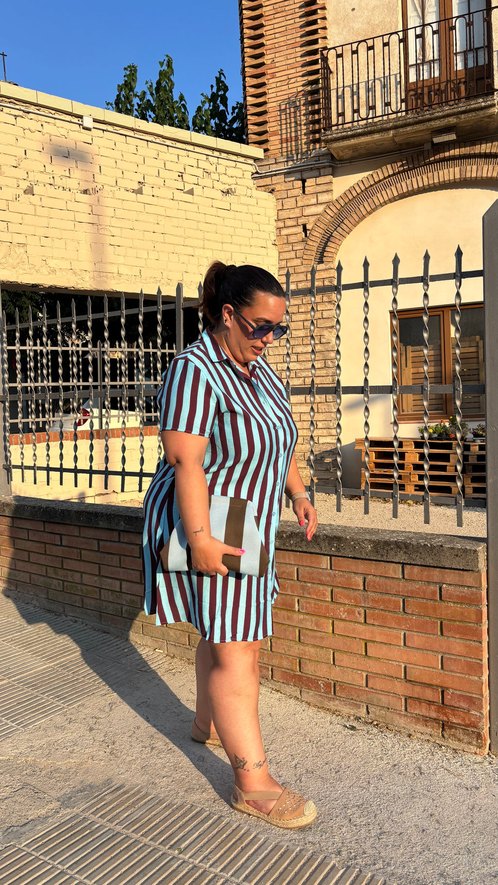 Vestido camisero rayas
