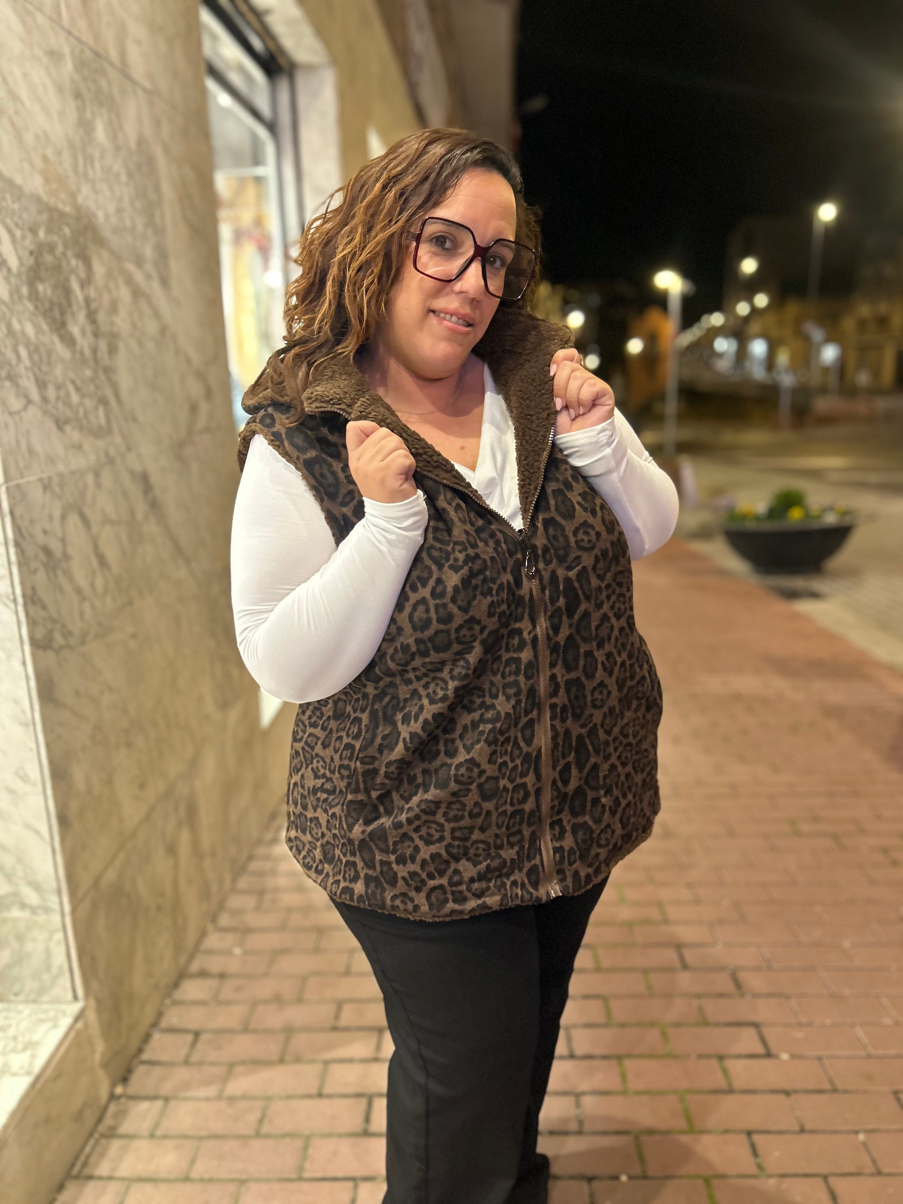 Chaleco reversible animal print