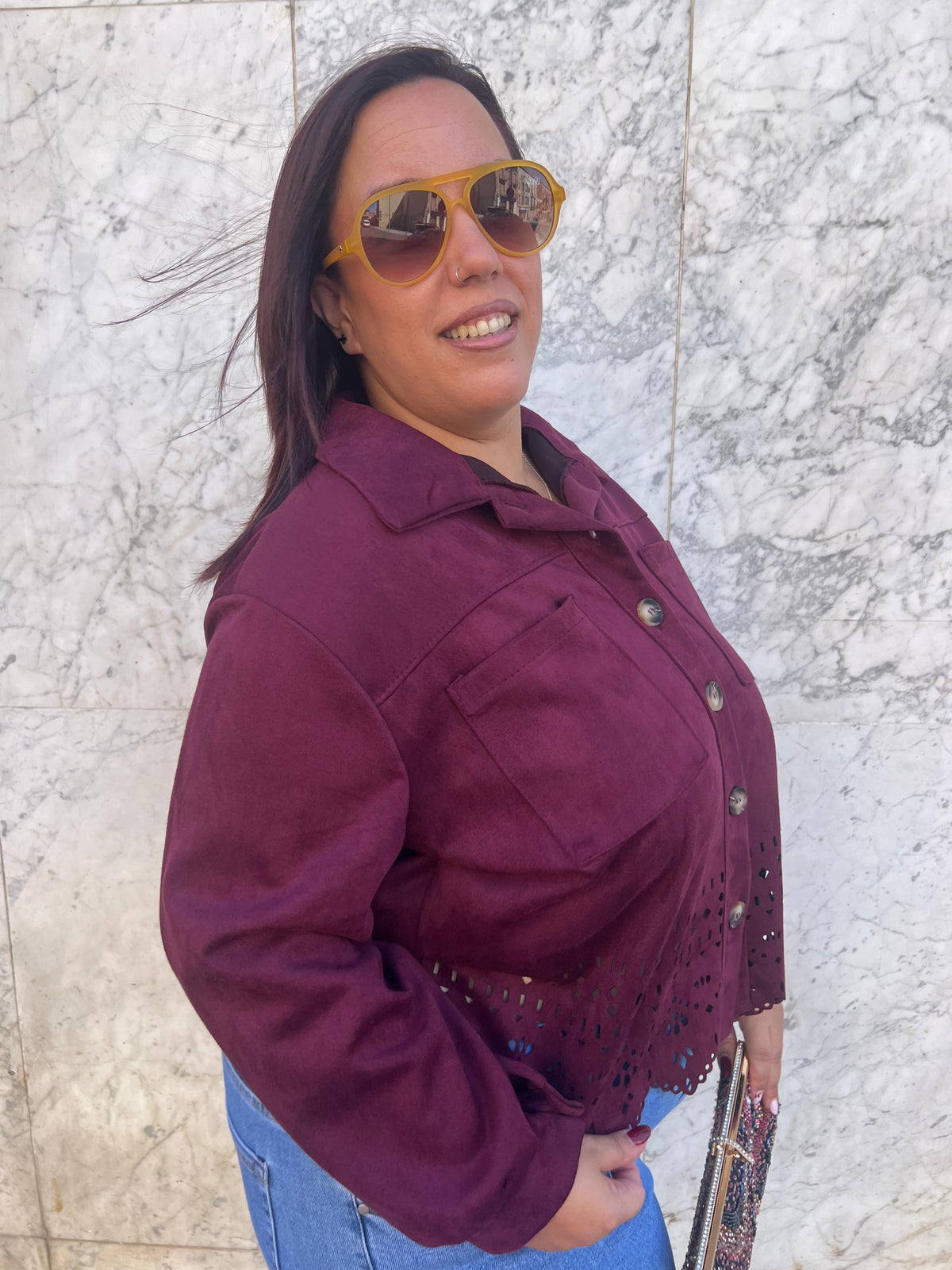 Chaqueta antelina